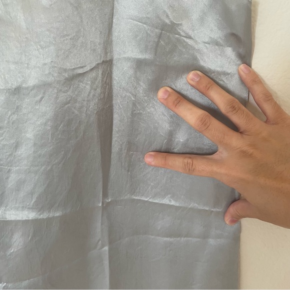 NWT Aritzia Babaton beck slip satin dress in Pearl grey L - Picture 7 of 8